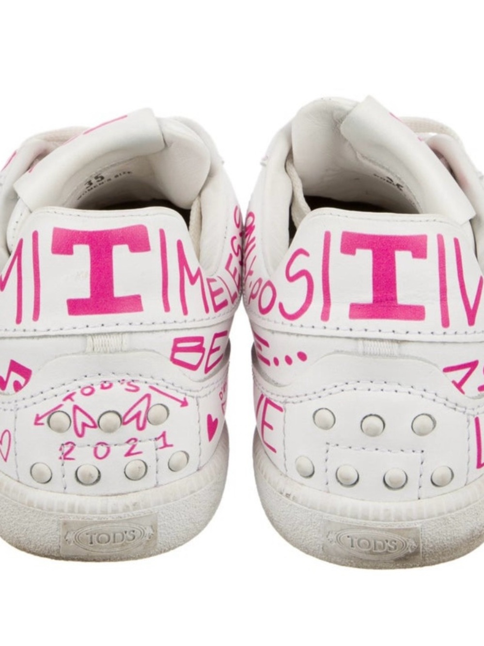 Tod’s Sneakers with Pink Graffiti Print - Picture 2 of 5